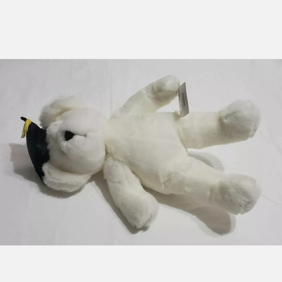 Velvet Touch Collection White Graduation Bear Animal Toy Bear Soft Cute New. - Picture 2 of 8
